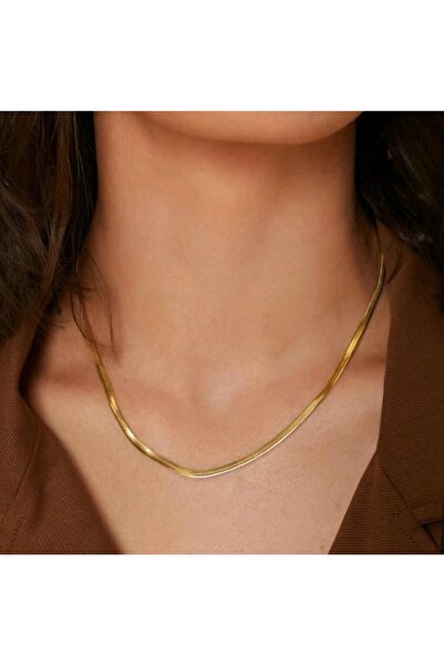 Heppii قلادة سلسلة من الفولاذ المطحون الإيطالي باللون الذهبي، منتج للجنسين