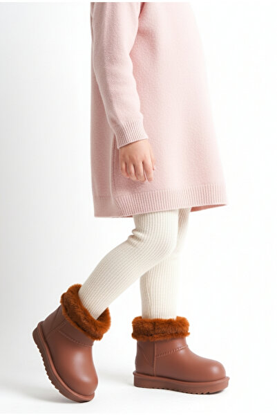 Moda Lime Μπότες βροχής Ανθεκτικές στο κρύο και εύκολο να φορεθούν Παιδικές χειμερινές μπότες με ελαστική αντιολισθητική σόλα με γούνα