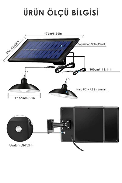 TechnoSmart Solar Bahçe Aydınlatma Renk Ve Seviye Seçenekli Sokak Lambası
