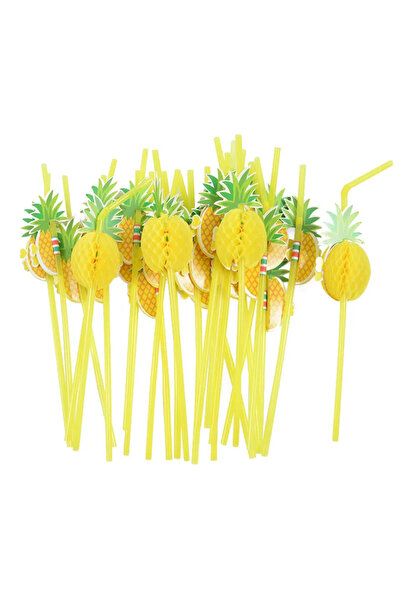 Choice 25 قطعة من ماصات الشرب على شكل أناناس لحفلات استوائية، 25 قطعة من ماصا...