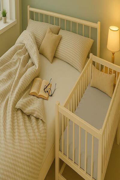 COTENCONCEPT 3 Pieces Cotton and Elastic 60 X 120 X 15 cm Combed Cotton Baby Bedsheet