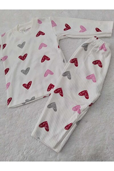 Store Heart Printed Report Baby Kids Pajama Set
