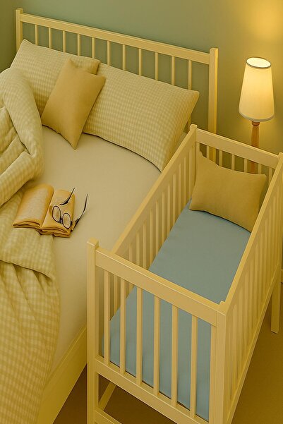 COTENCONCEPT 2 Pieces Cotton and Elastic 60 X 120 X 15 cm Combed Cotton Baby Bedsheet