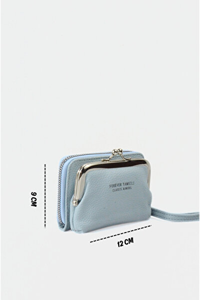 Mazel Design 9327 Genuine Leather Zippered Card Holder, Coin Imported Women's Wallet - Multi-Pocket, with Wrist Strap