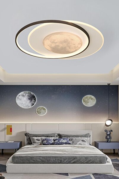 ESSLİGHT Dolunay 50 Cm Plafonyer LED Avize – 3 Renk Işık Modlu (Beyaz / Sarı / Gün Işığı)