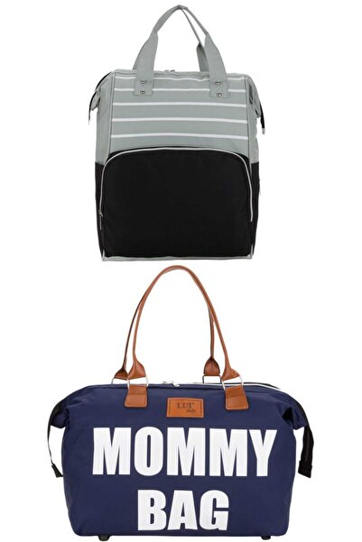 Lui Baby حقيبة ظهر للعناية بالطفل مع حامل وحقيبة كتف للأم، طقم من قطعتين