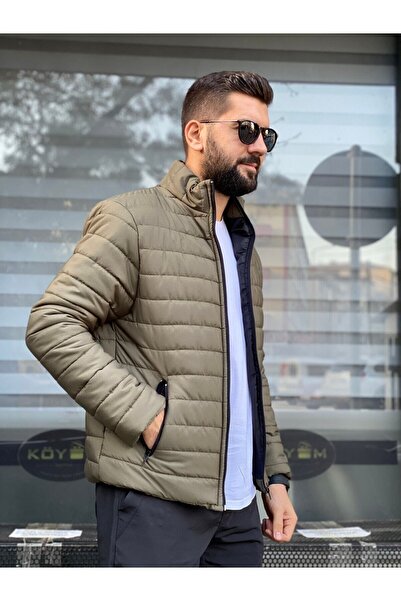 Miss Lida Ανδρικό Εποχιακό Λεπτό Παλτό Χακί