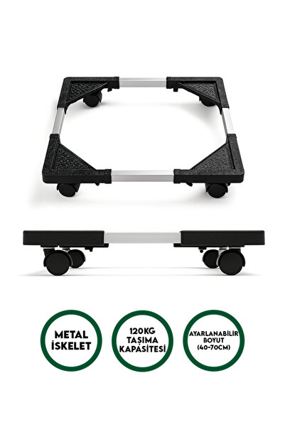 PorBig Tekerlekli Kolay Taşınabilir Beyaz Eşya Makine Altlığı | Portatif Çeksil