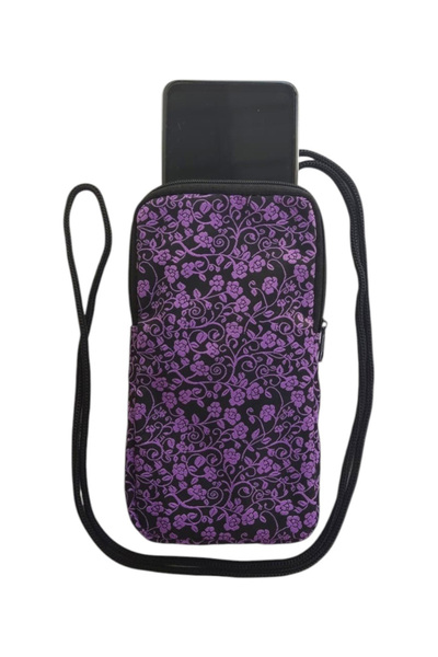 Wallery Bags Desenli Askılı Telefon Çantası – Cüzdan & Boyun Çantası