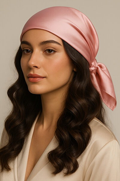 VeneraSilk Vénera 100% Saf Ipek Saç Fuları - Rosé