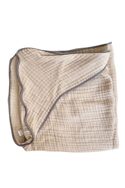 yorni 75 × 75 سم، 4 طبقات من قماش الموسلين، منشفة تجفيف رأس الطفل