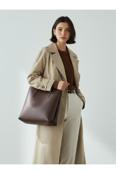 Rivina حقيبة يد وكتف نسائية كبيرة الحجم باللون البني