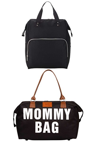 L&M LEGAS MODA Anne Bebek Bakım Sırt Çantası Ve Mommy Bag Omuz Çantası 2'li Set