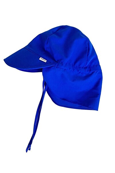 yorni Royal Blue Flap Lejyoner, Ense Korumalı, Boyundan Bağlamalı, Lastikli Ayar Tokalı, Çocuk Güneş Şapka