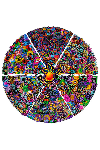 Choice 300 قطعة 50/300 قطعة ملصقات جرافيتي كرتونية بإضاءة نيون يمكنك صنعها بن...