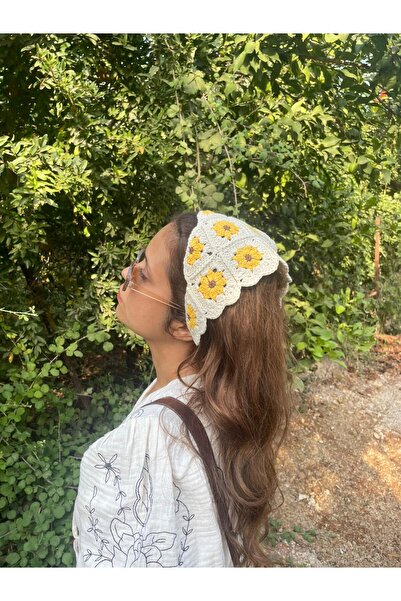 Nil Aksesuarları Pletena bandana sa motivom suncokreta