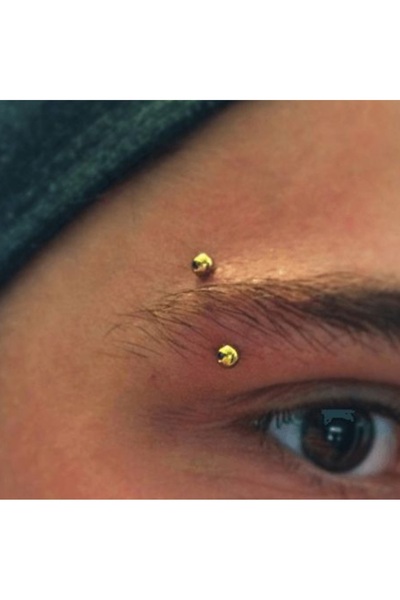 Heppii Cerrahi Çelik Gold Renkli Kaş Piercingi 6 mm