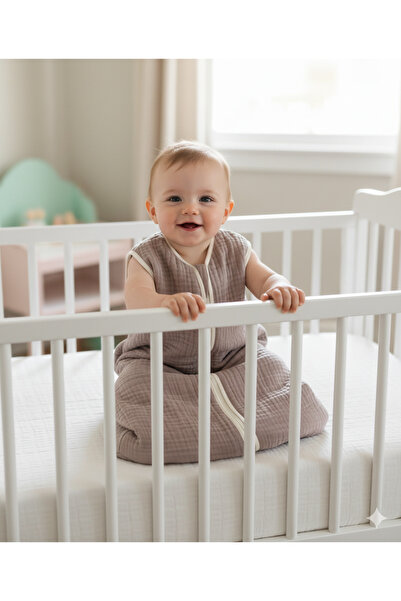 yorni Product Size 100cm, 18-36months Summer and Seasonal, 4 Layers Muslin Fabric, Baby Bag Sleeping Bag, Lilac