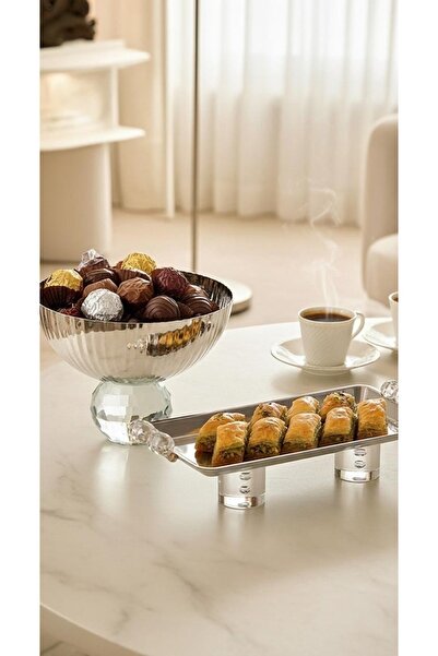 Generic Dessert plate holder set with fruit serving bowl