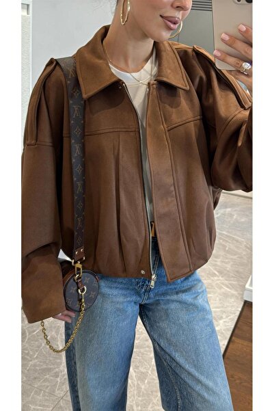 piel island Lux Soft Suede Oversize Bomber Jacket