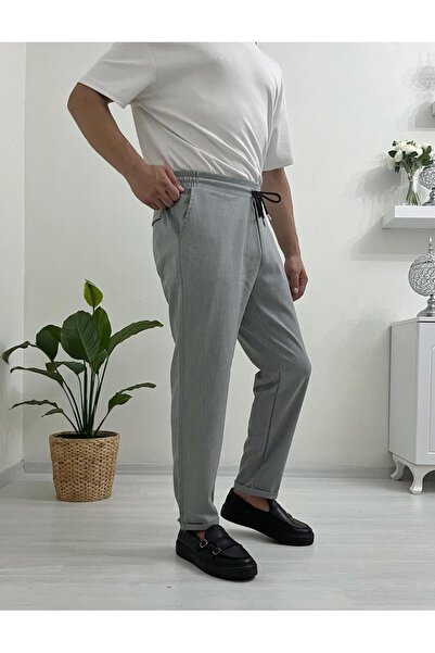 Deex Factors TALORA Erkek Gri Bağcıklı Jogger Pantolon