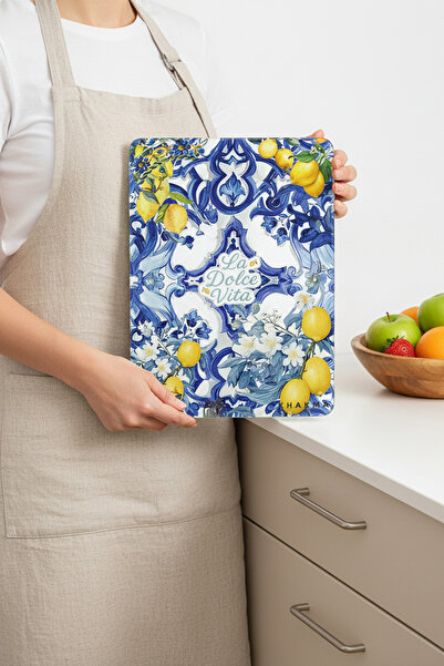 KHAKMA Dolcevita Glass Cutting Board – 25X35 cm |   Tempered Glass |   Italian Ceramic Patterned