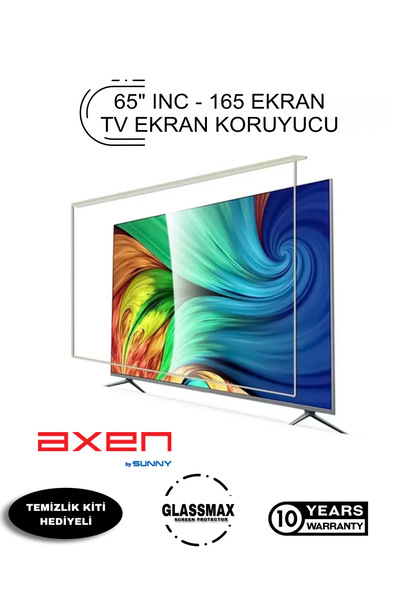 Glassmax Axen 65UHD7200 Uyumlu 65" Inç 165 Ekran Tv Ekran Koruyucu