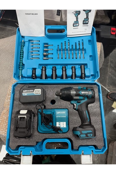 KİMMEER PLUS 21v Çift Akü Kömürsüz Darbeli Vidalama 800nm Somun Sıkma Sökme M...