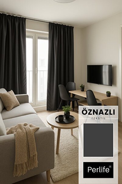 Perlife Gold ® Antrasit Karartma Perde – Pilesiz Standart Seri | Tam Boy Ölçü...