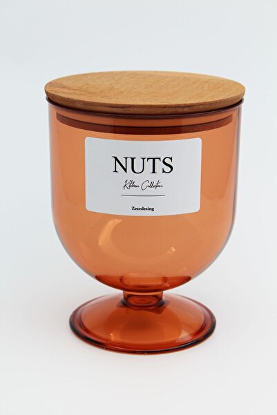 zezedesing Wooden Vacuum Lid Copper Nuts Storage Container 1500 Ml (hard Plastic)