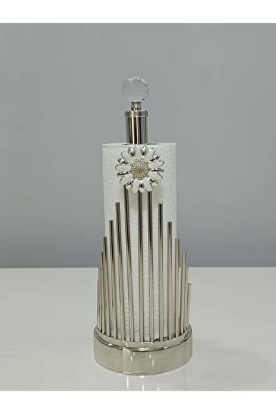 PARILTI HOME COLLECTİON Paper Towel Holder Branchy Daisy Roll Silver Paper To...