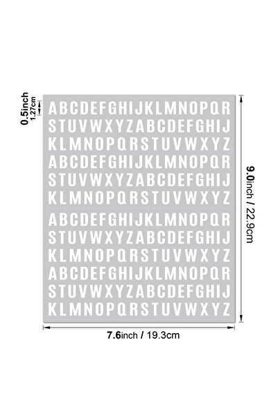 Choice ورقتان - أبيض، ورقتان، 26 ملصقًا مخططًا للأحرف الأبجدية من A إلى Z، مق...