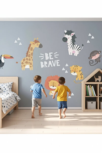 KT Decor Set zidnih naljepnica za dečju sobu na temu safari životinja, velika...