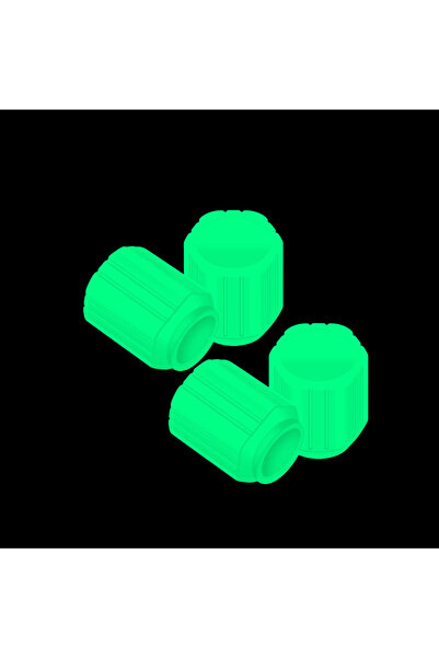 Choice 4 قطع من أغطية الصمامات المضيئة باللون الأحمر الفلوري المتوهج ليلاً لت...