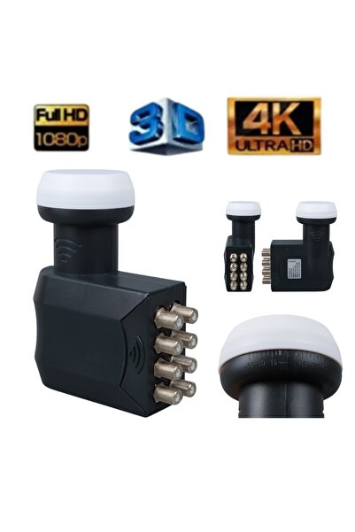 nelerbulurum Sekizli Full Ultra Hd 3d 4k Uyumlu Yağmur Korumalı Çanak Uydu LNB