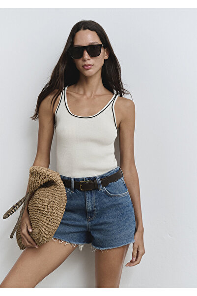 Mavi Cherry 90lar Puslu Koyu Mavi Jean Şort 1410022-89732