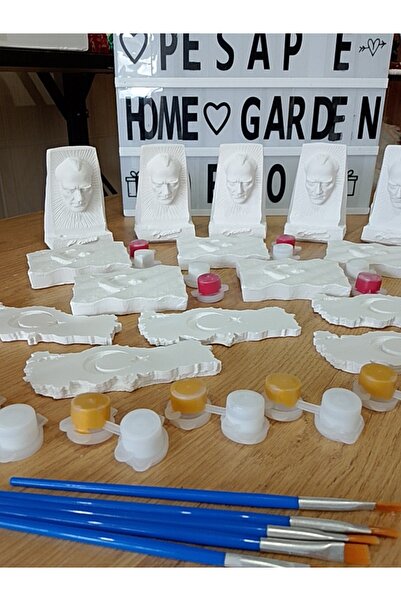 PESA PeSaPe Boyama Atölyesi Atatürk boyama seti 5 li paket ( Gold boya+ taş v...