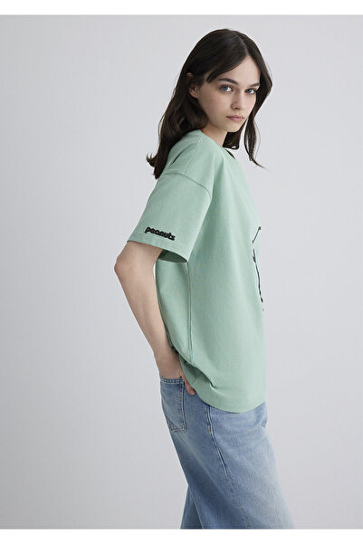 Mavi Joe Cool Printed Green T-Shirt Loose Fit / Loose Relaxed Cut 1613362 -71479