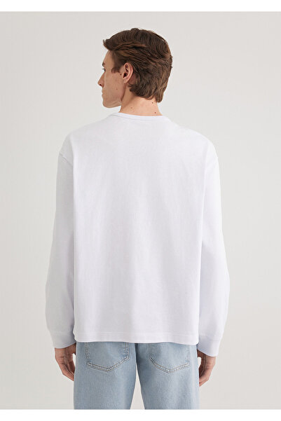 Mavi White Long Sleeve T-Shirt Loose Fit / Loose Relaxed Fit 0612488 -620
