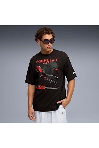 Puma 632655 F1 Graphic Tee - Χαλαρό μπλουζάκι Ανδρικό μπλουζάκι ΜΑΥΡΟ