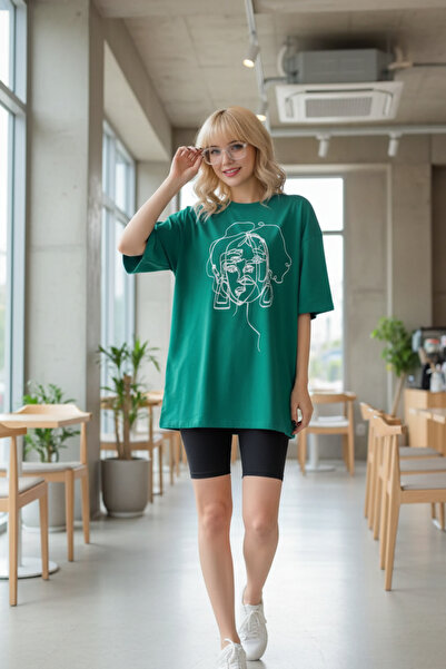 UNCİA OUTDOORS Γυναικείο βαμβακερό μπλουζάκι με στάμπα προσώπου και λαιμόκοψη...