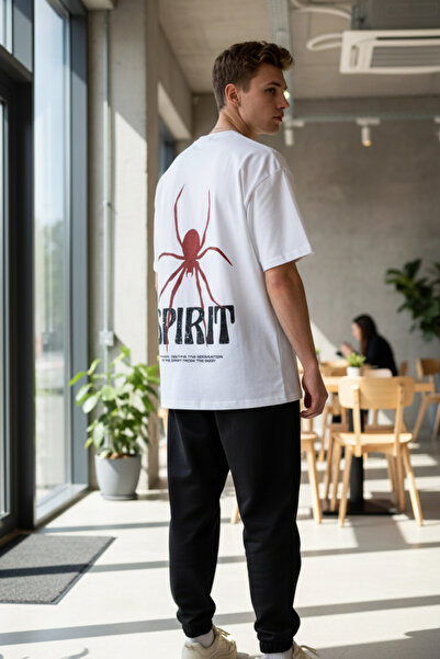 UNCİA OUTDOORS Tricou oversize pentru bărbați, cu decolteu rotund, cu imprime...