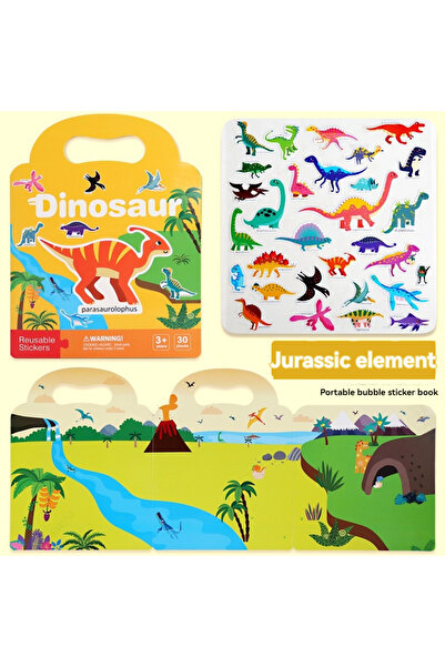 Choice كتاب ملصقات ديناصورات قابلة لإعادة الاستخدام للأطفال، ملصقات مركبات ال...
