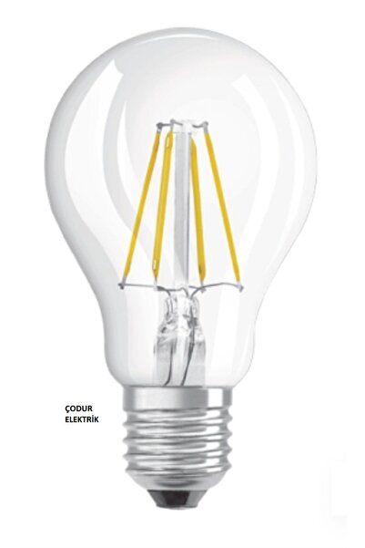 Osaka Light 6w = 50w Eşdeğer 2700 Kelvin Sarı Işık E27 Duylu Flamanlı Şeffaf Led Ampul 650 Lümen F Enerji Sınıfı