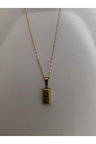 lavantebutik Külçe Altın Çelik Kolye