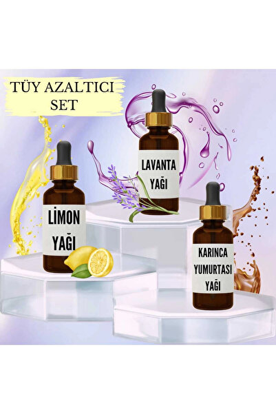 Çare Burada Tüy Azaltıcı Set Limon Yağı 20 ml + Lavanta Yağı 20 ml + Karınca ...