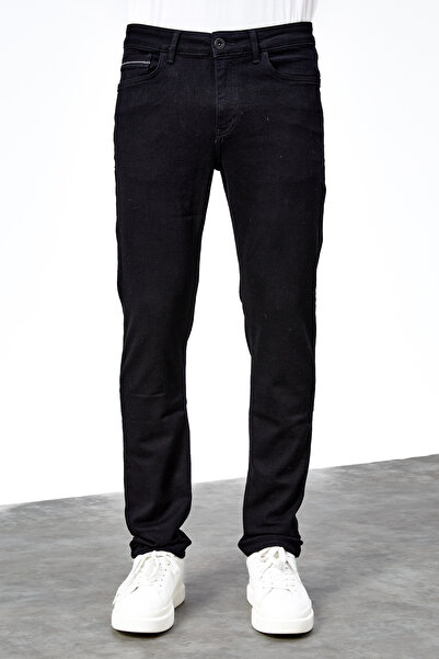 HLT JEANS Ανδρικό μαύρο ριγέ μοντέλο Regular Fit Relaxed Cut Flexible Lycra Jeans Jeans Jeans Hlthe001914