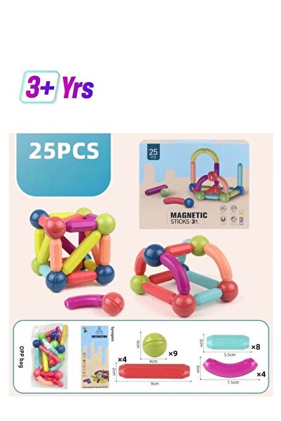 LIXADA 25 قطعة من مكعبات البناء المغناطيسية ثلاثية الأبعاد للأطفال - لعبة بناء مغناطيسية - بناء تعليمي STEM