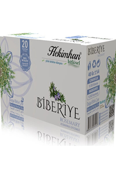 Hekimhan شاي أعشاب إكليل الجبل الطبيعي 20 كيسًا مفلترًا