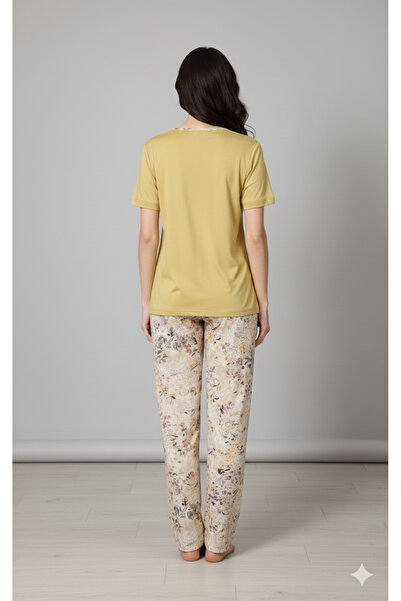 Over Sleep by Poleren Modal Kumaş Kısa Kol Kadın Pijama Takımı